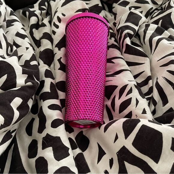 Starbucks 24 oz studded fuchsia chrome tumbler new - Picture 4 of 5